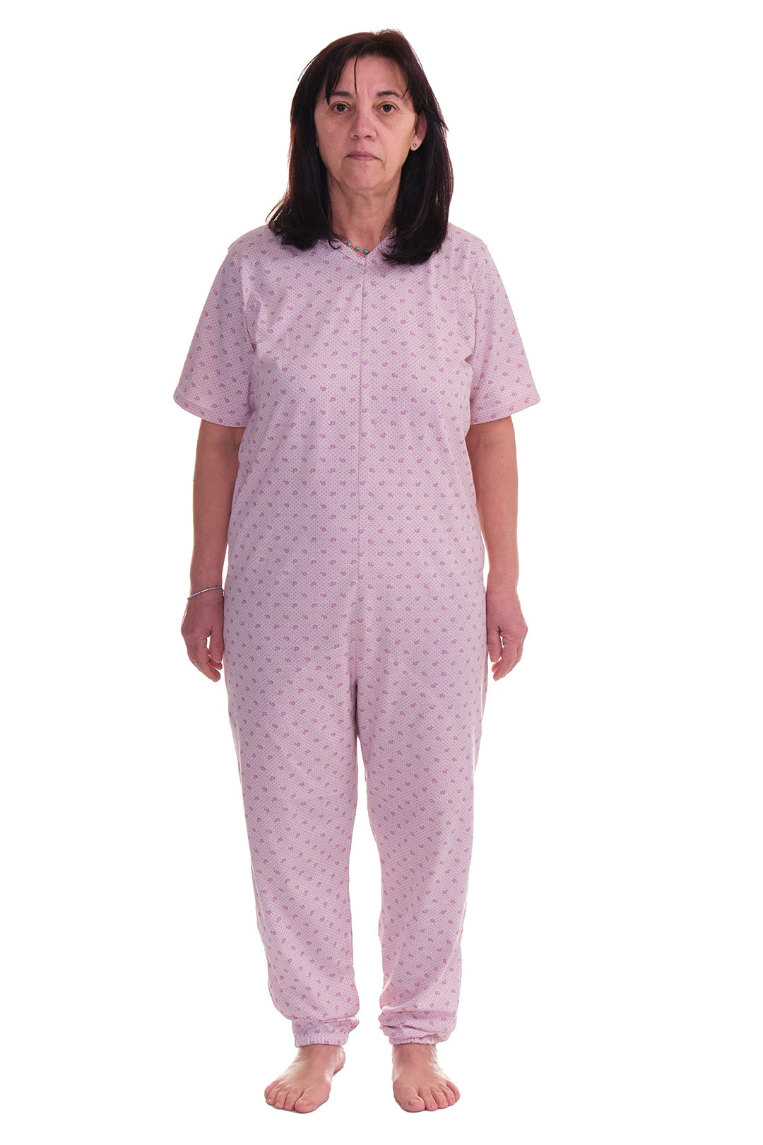 FERRUCCI COMFORT Schlafanzug für Gesundheit, Kurzarm, 1 Reissverschluss, hinten hinten, für den Somm