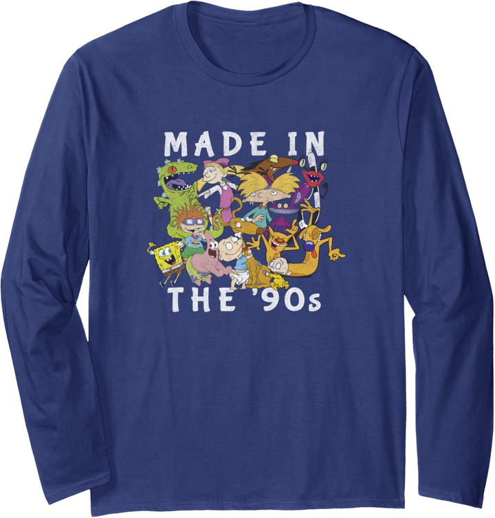 Nickelodeon Made In The 90's Faded Character Collage Langarmshirt