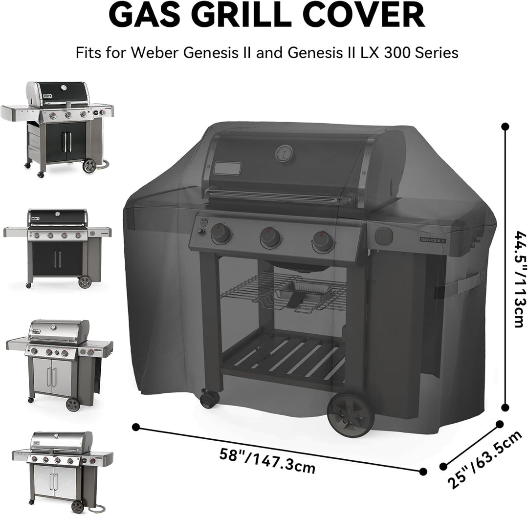 Onlyfire Grill Abdeckung Abdeckhaube (für Weber Genesis & II & II LX 300), witterungsbeständig, Anti