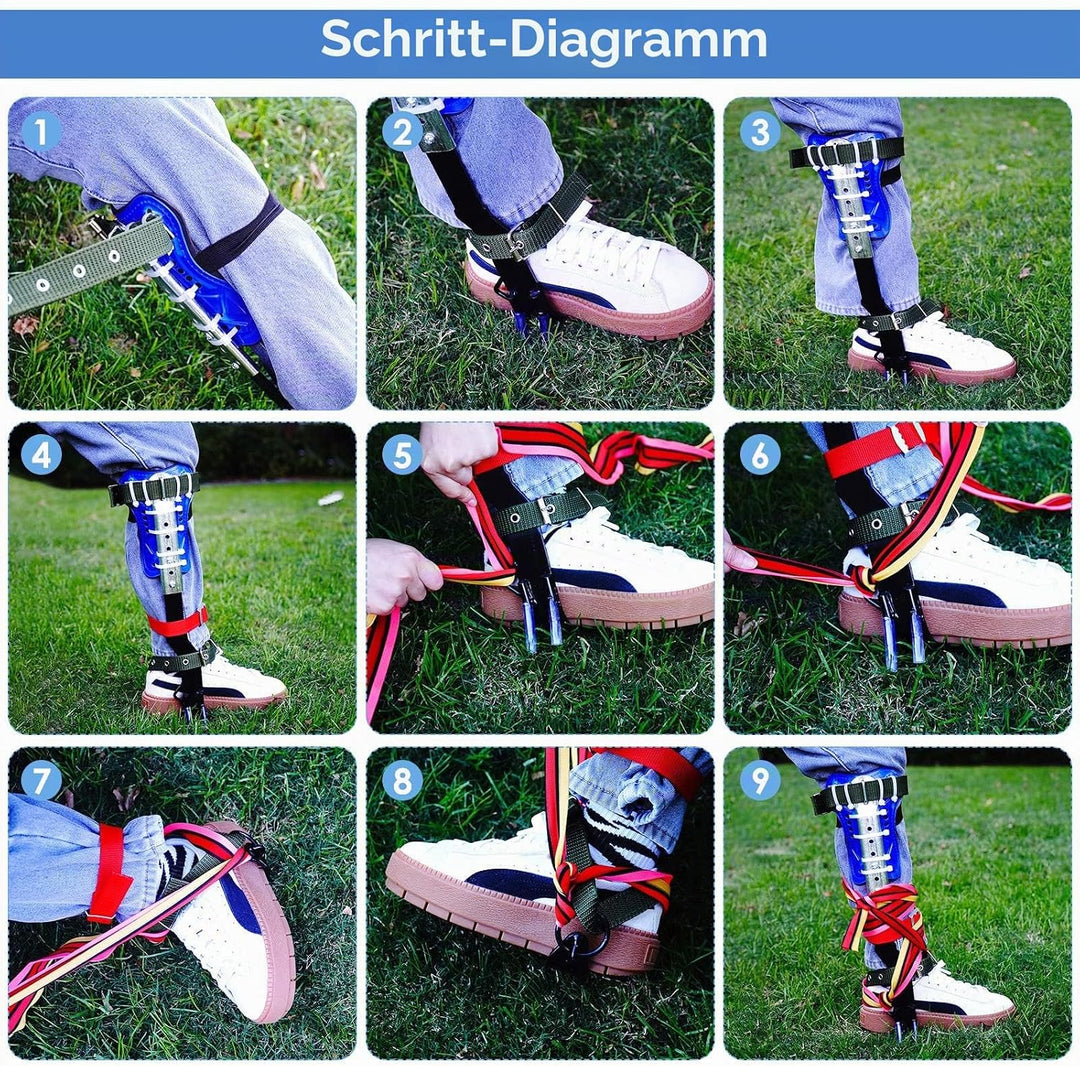 Hlieeosfcn Baumklettern Ausrüstung Set,Höhen Verstellbar Tree Climbing Spike, Halteseil Steigeisen K