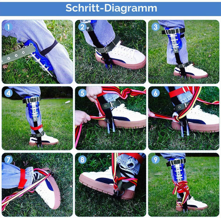 Hlieeosfcn Baumklettern Ausrüstung Set,Höhen Verstellbar Tree Climbing Spike, Halteseil Steigeisen K