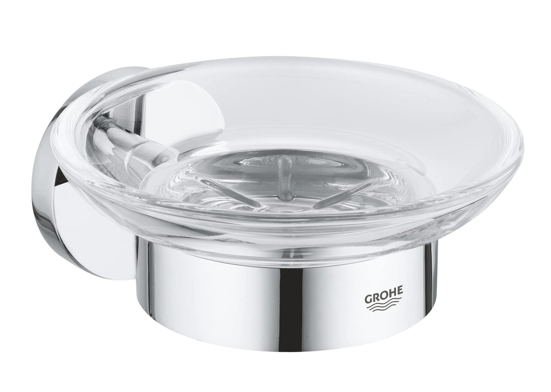 GROHE Start - Seifenschale mit Halter (Material: Glas/ Metall, verdeckte Befestigung), chrom, 411930