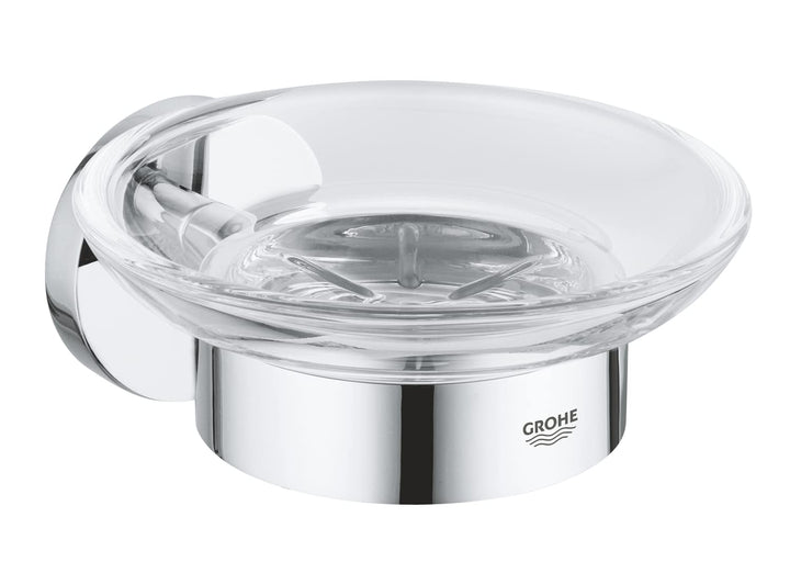 GROHE Start - Seifenschale mit Halter (Material: Glas/ Metall, verdeckte Befestigung), chrom, 411930
