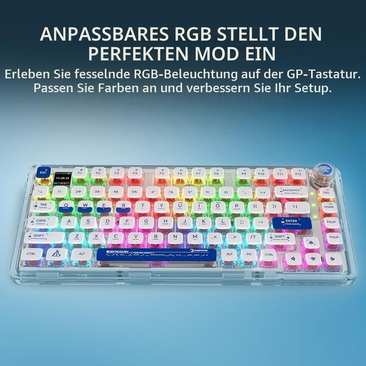 GAMEPOWER Gasket Pro X Kabellose Mechanische Gaming Tastatur, 75% Layout, Triple Mode Wireless, Blue