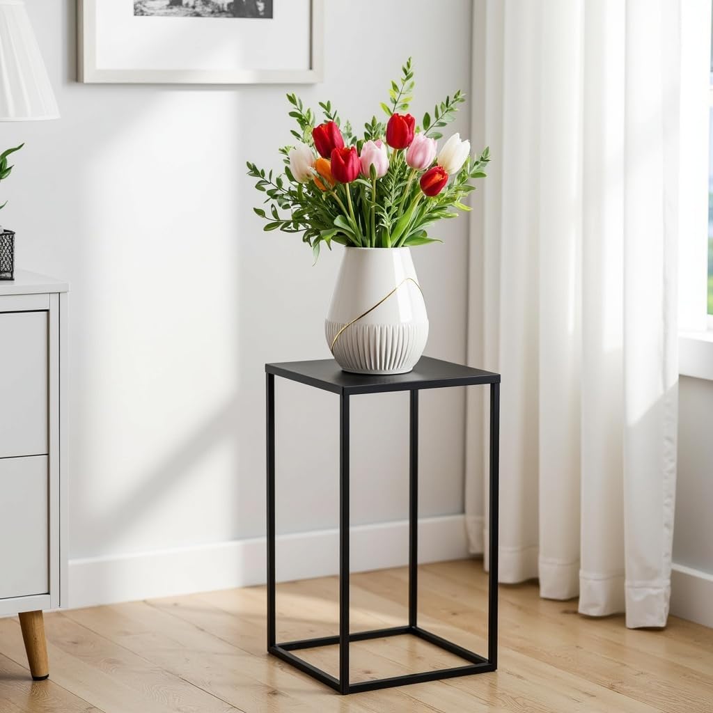 Pflanzenständer Ferro - 24x24x40cm - Farbe Schwarz - für Zimmerblumen - Metallregal - Dekorativer Ti
