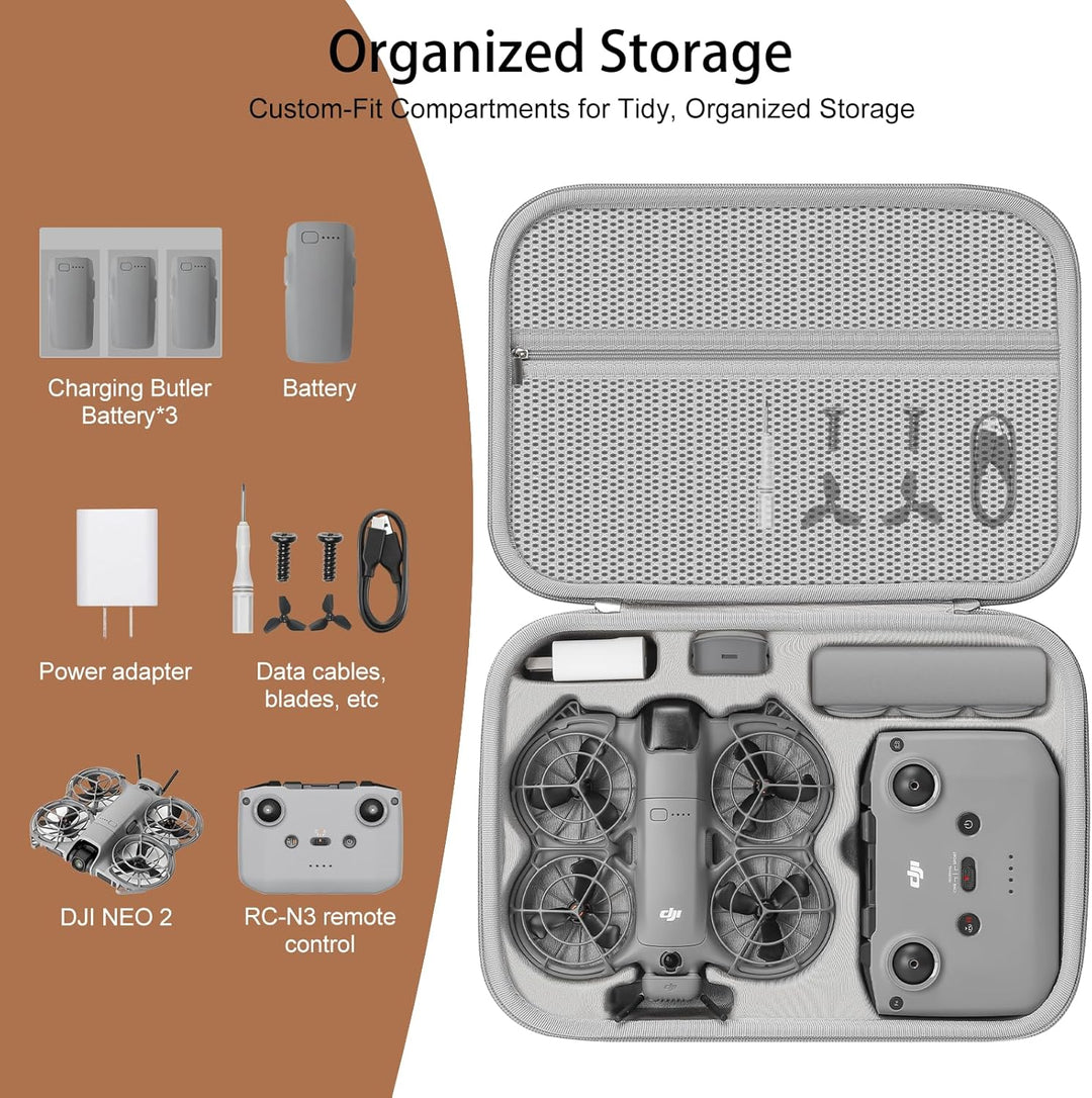 Tasche für DJI Neo 2 Case, Tragetasche für DJI Neo 2 Fly More Combo Zubehör Tragbare, Kompakte Reise