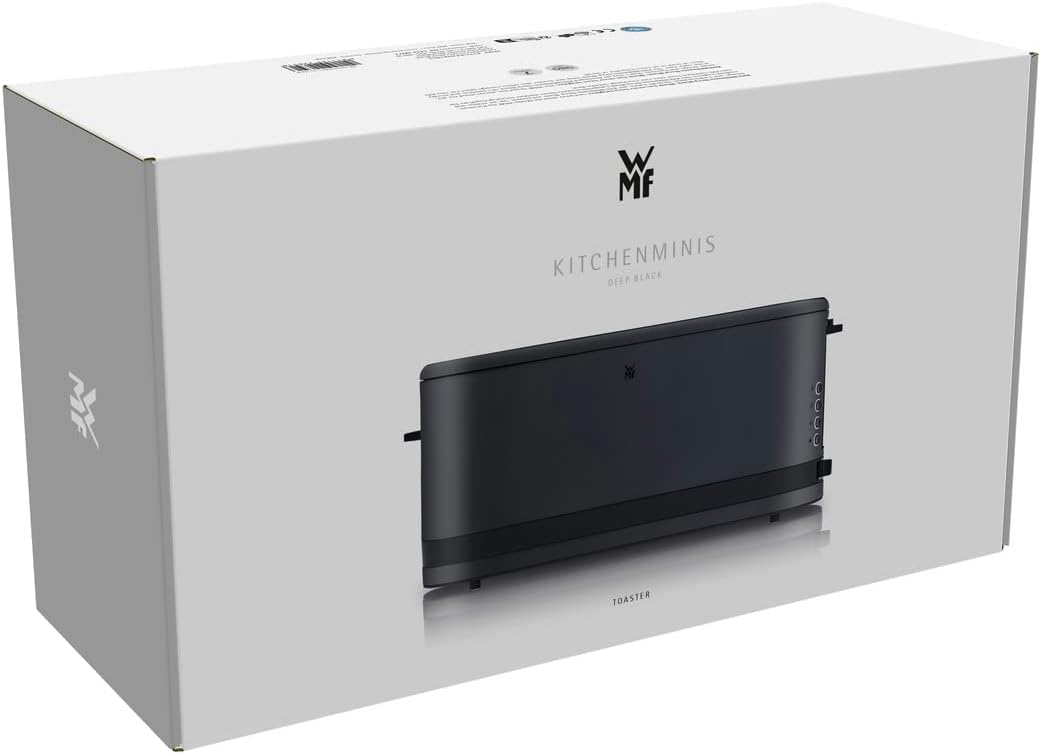 WMF KÜCHENminis Langschlitztoaster, Deep Black Design, 2-Scheiben-Toaster, Kompakt, Für 2 XXL-Toasts