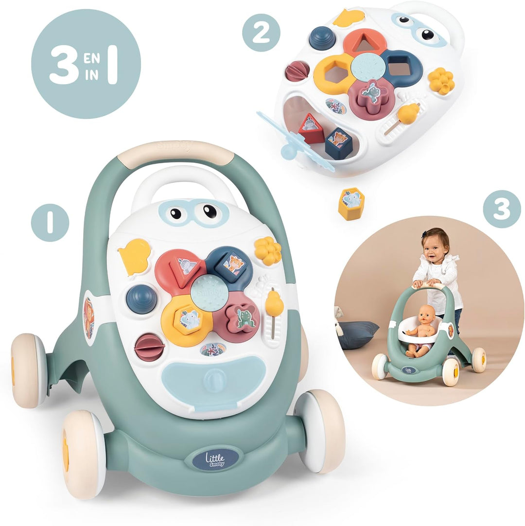 Smoby Toys - Little Smoby Lauflernwagen ab 1 Jahr - 3-in-1-Lauflernhilfe mit Laufwagen, Activity-Boa