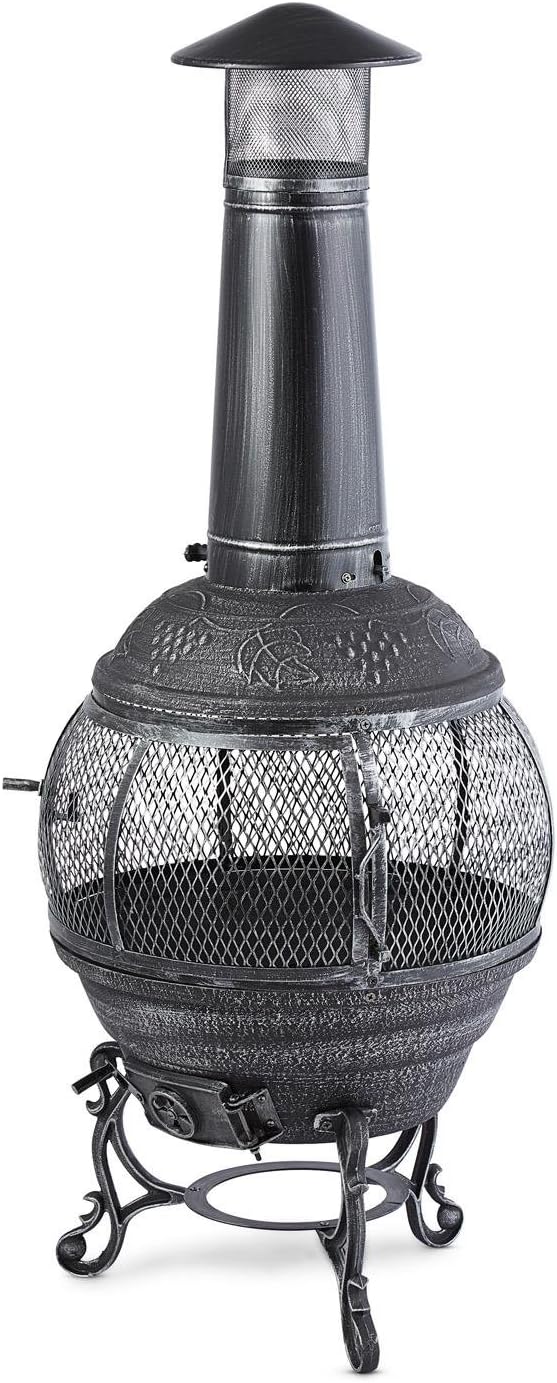 Blumfeldt Flavius, Feuerstelle, Gartenofen, Gartenkamin, Terrassenofen, Aztekenofen, Gusseisen, 360°