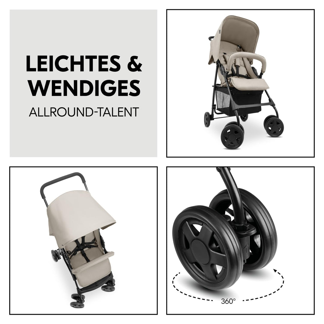 hauck Buggy Sport, Ultra Leicht - nur 5,9 kg, für Kinder bis 15 kg, Klein Zusammenklappbar, Reisebug