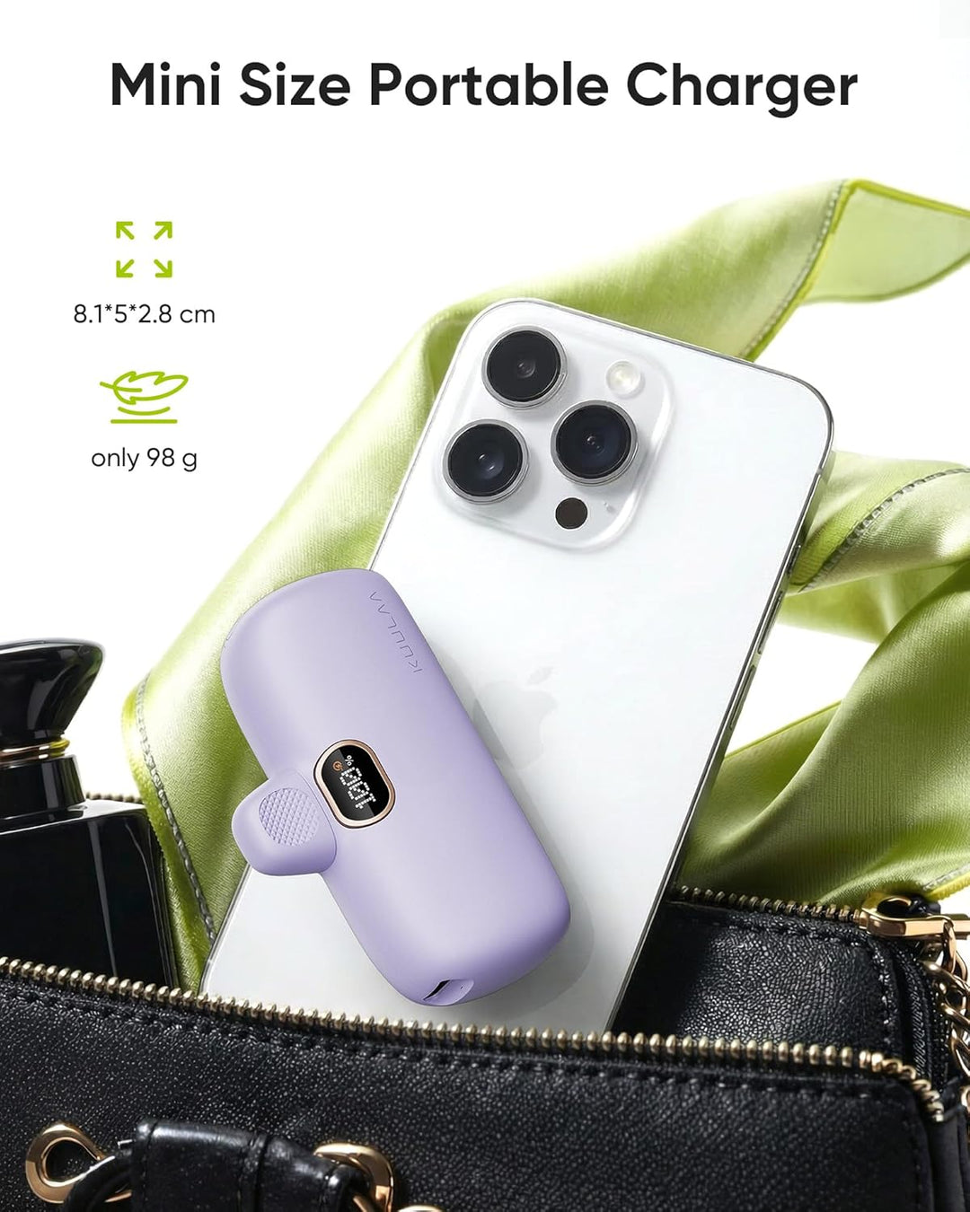 Kuulaa Power Bank 5000mAh, Mini Power Bank Powerbank Schnellladung Kleiner Süsser Akkupack Kompatibe