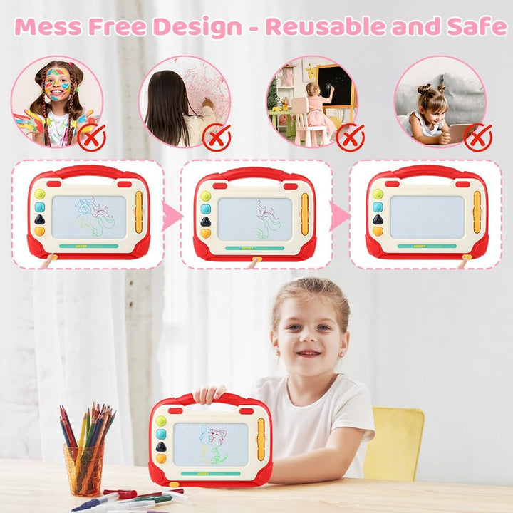 OFFCUP Magnetische Maltafel, Kinder Zaubertafel ab 3 Jahr Reisegrösse Magnetische Zeichenbrett Lerns