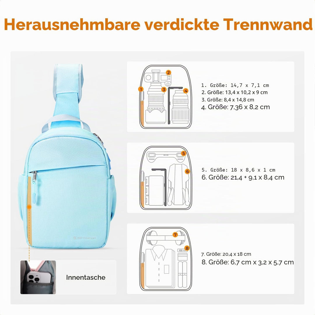 K&amp;F CONCEPT Kameratasche, Kamera Sling Tasche Schultertasche Fotorucksack Klein, Wasserdichter Kamer