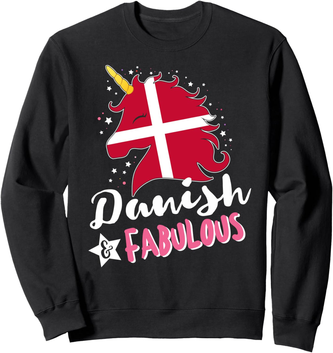 Dänisches Einhorn Dänemark Flagge Sweatshirt
