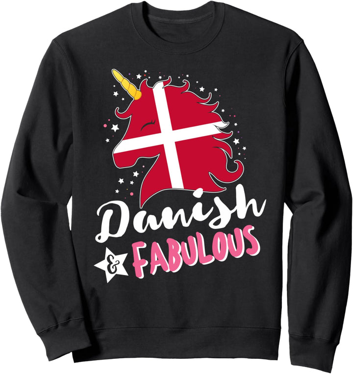 Dänisches Einhorn Dänemark Flagge Sweatshirt