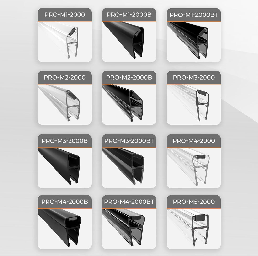 WAKA® Premium SET Magnet - Duschdichtung & Duschtür PRO-M3 Duschdichtungen für Duschtüren Optisch Sc