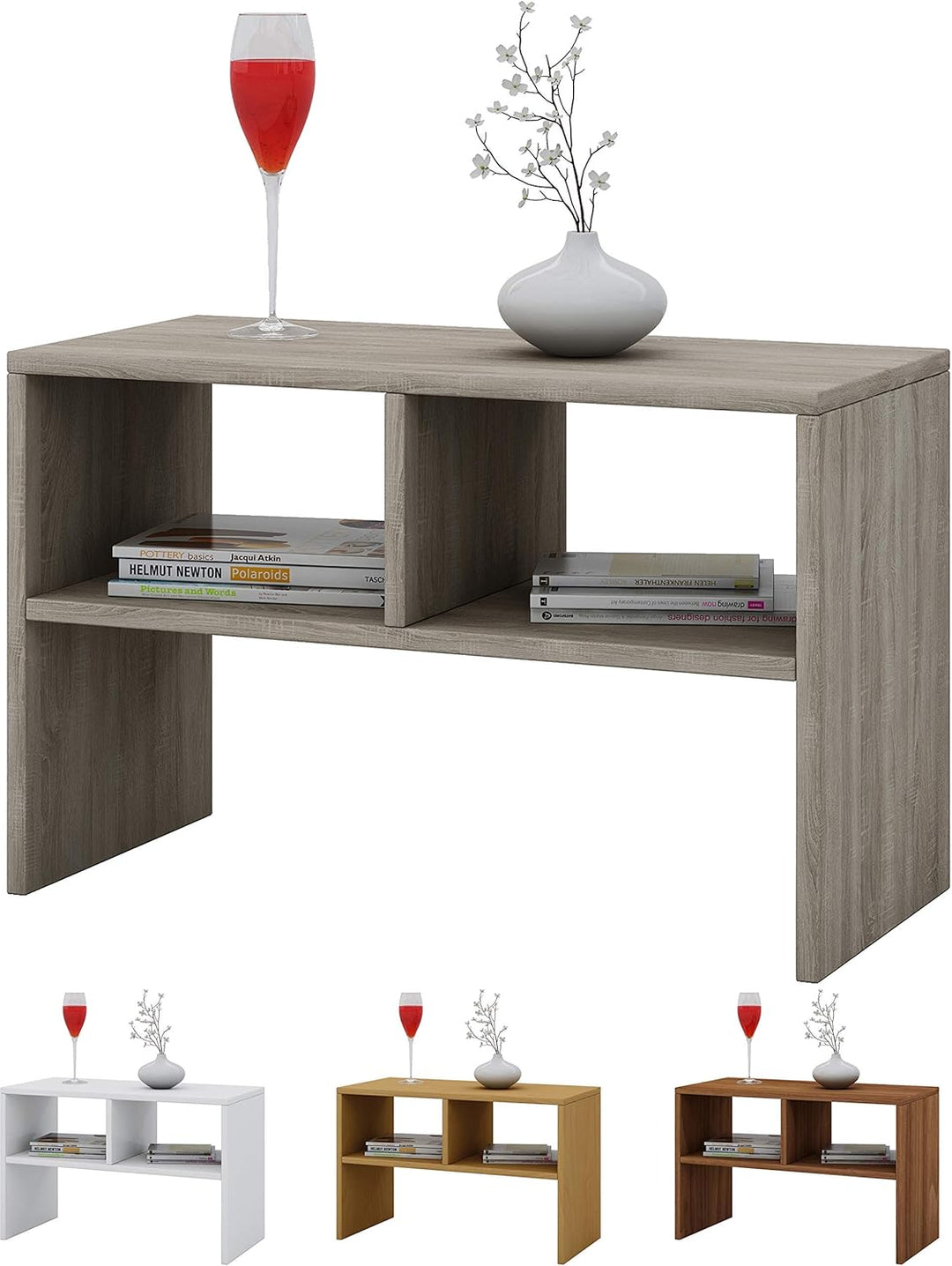 VCM Holz Beistelltisch | Couchtisch schlicht | Masse ca. H. 40 x B. 63 x T. 30 cm | Wohnzimmertisch