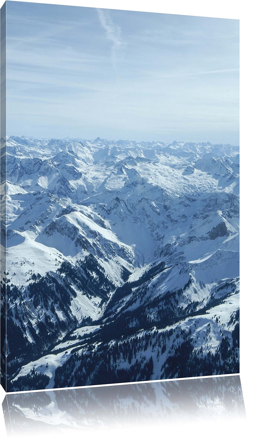 Pixxprint Alpen, Format: 100x70 auf Leinwand, XXL riesige Bilder fertig gerahmt mit Keilrahmen, Kuns