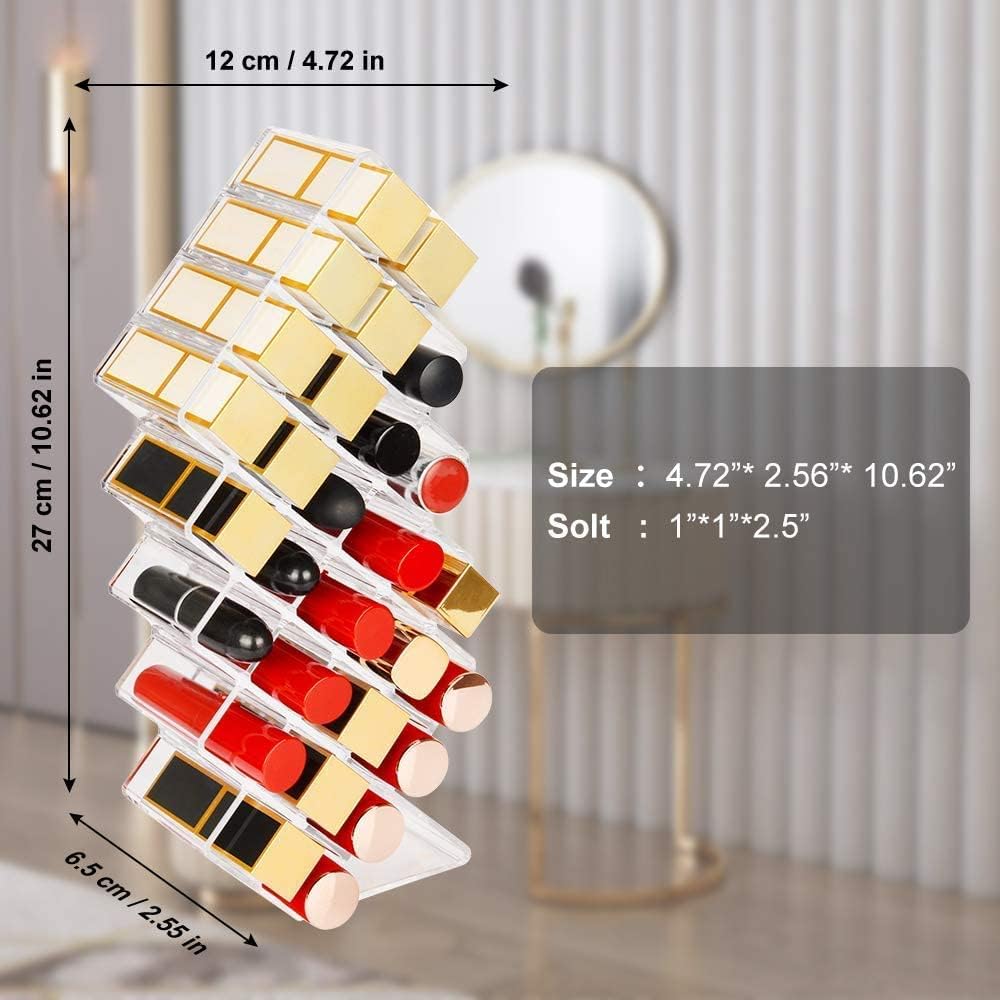JessLab Lippenstift Organizer, Acryl Lippenstifthalter Lipgloss Tower Clear Kosmetika Makeup Organiz