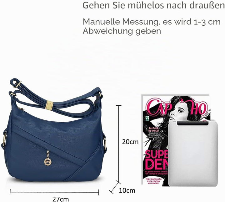 NICOLE & DORIS Damen Schultertasche Weiche Leder Frauen Umhängetasche Handtasche Damen Crossbody Mes