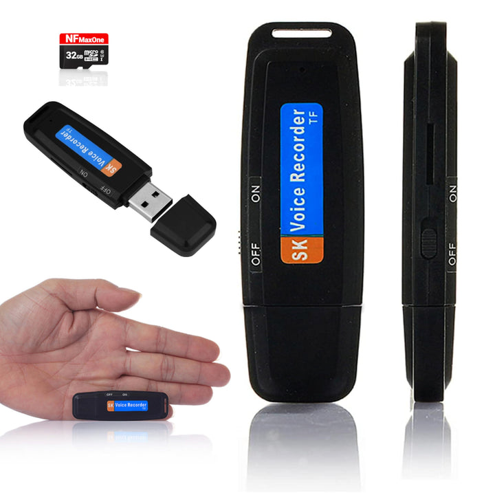 Voice Recorder, Mini-Sprachrekorder, tragbar, 32 GB, USB-Audioaufnahme, ideal für Meetings, Intervie