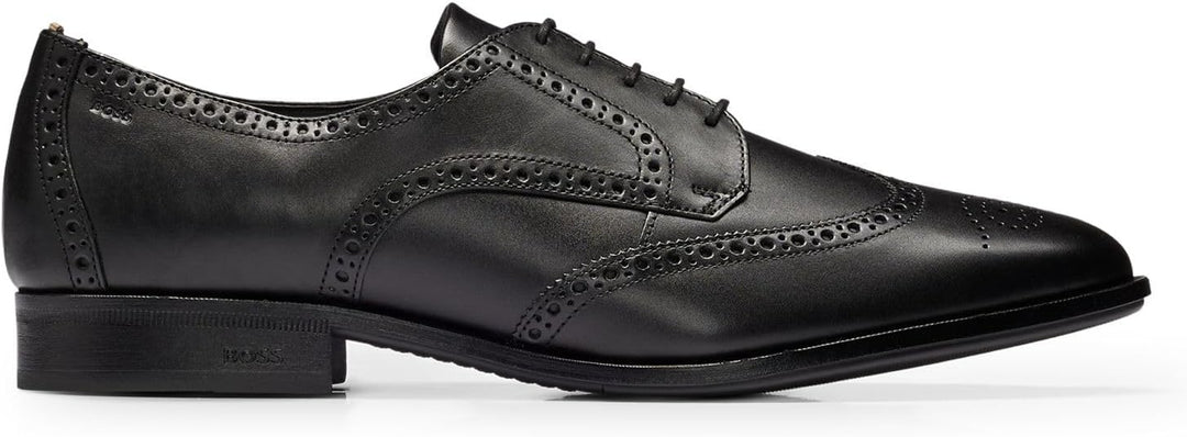 BOSS Herren Colby Derb Leder-Derbys mit Budapester-Details Grösse 42 EU Schwarz, 42 EU Schwarz