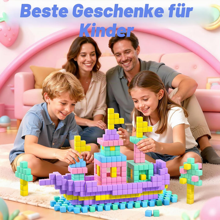 Magnetische Bausteine - 108 Teile Macaron Magnetbausteine Reiseset,Geschenk für Mädchen ab 3-12 Jahr