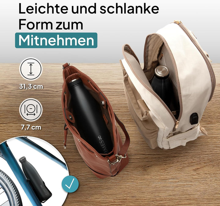 Limes 8 Thermosflasche Edelstahl 1L [HEIss &amp; KALT] - 5-fach vakuumisolierte Trinkflasche - auslaufsi