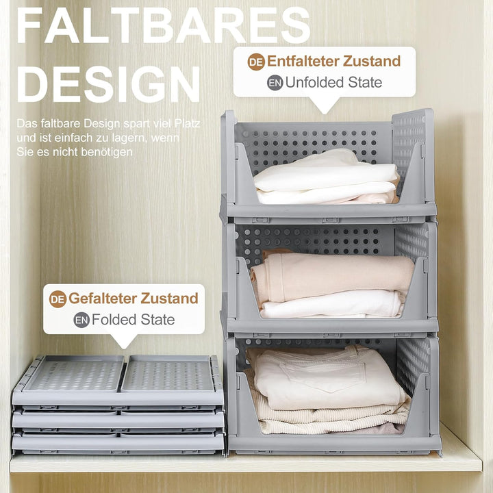 Yorbay Schubladenbox Stapelbare Kleiderschrank Organizer, Regal Aufbewahrungsbox, für Kleidung Küche