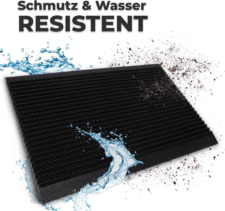 Floordirekt Gummi Fussmatte 75 x 120 cm - Schmutzfangmatte Fussabtreter für aussen und innen - Fussm