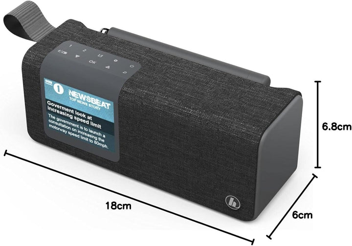Hama Radio Digitalradio mit Bluetooth und Akku DR200BT (Tragbare Box, mobiles Radio mit DAB/DAB+/FM,