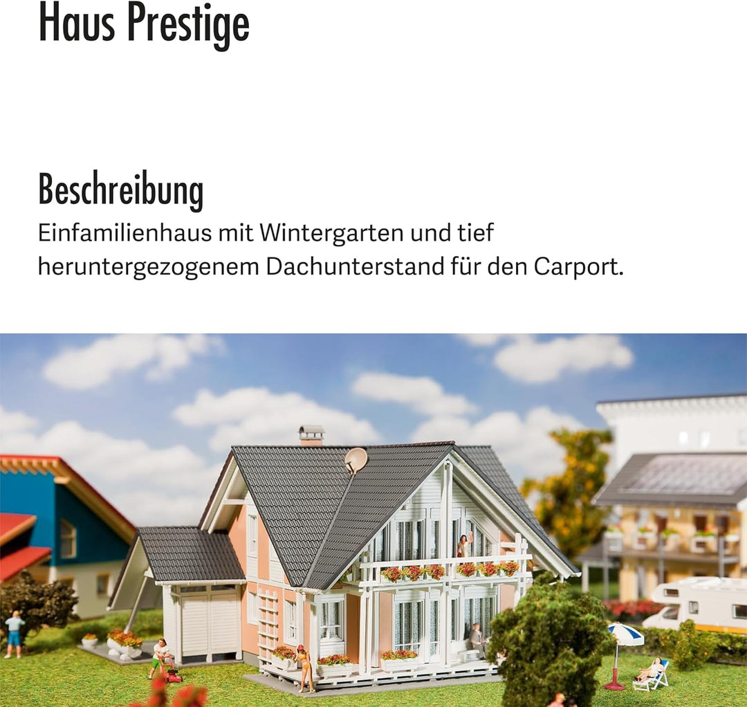 FALLER Haus Prestige Modellbausatz mit 258 Einzelteilen 176 x 166 x 100 mm I Modelleisenbahn Zubehör