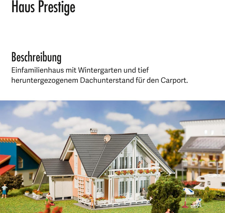 FALLER Haus Prestige Modellbausatz mit 258 Einzelteilen 176 x 166 x 100 mm I Modelleisenbahn Zubehör