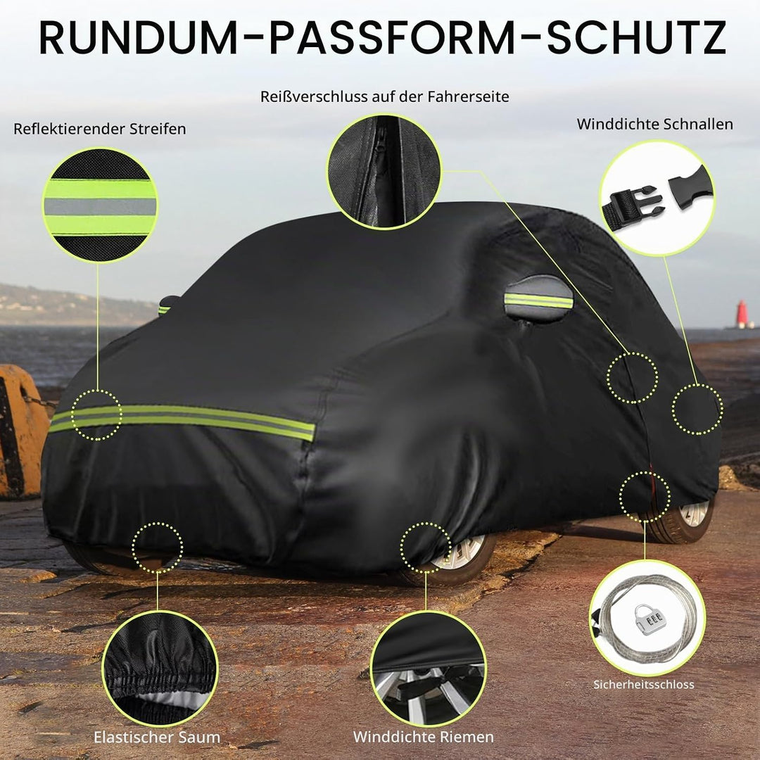Autoabdeckung Wasserdicht Ersatz Kompatibel mit FIAT 500 500C 500E Abarth 500 2007-2024, Auto Vollga