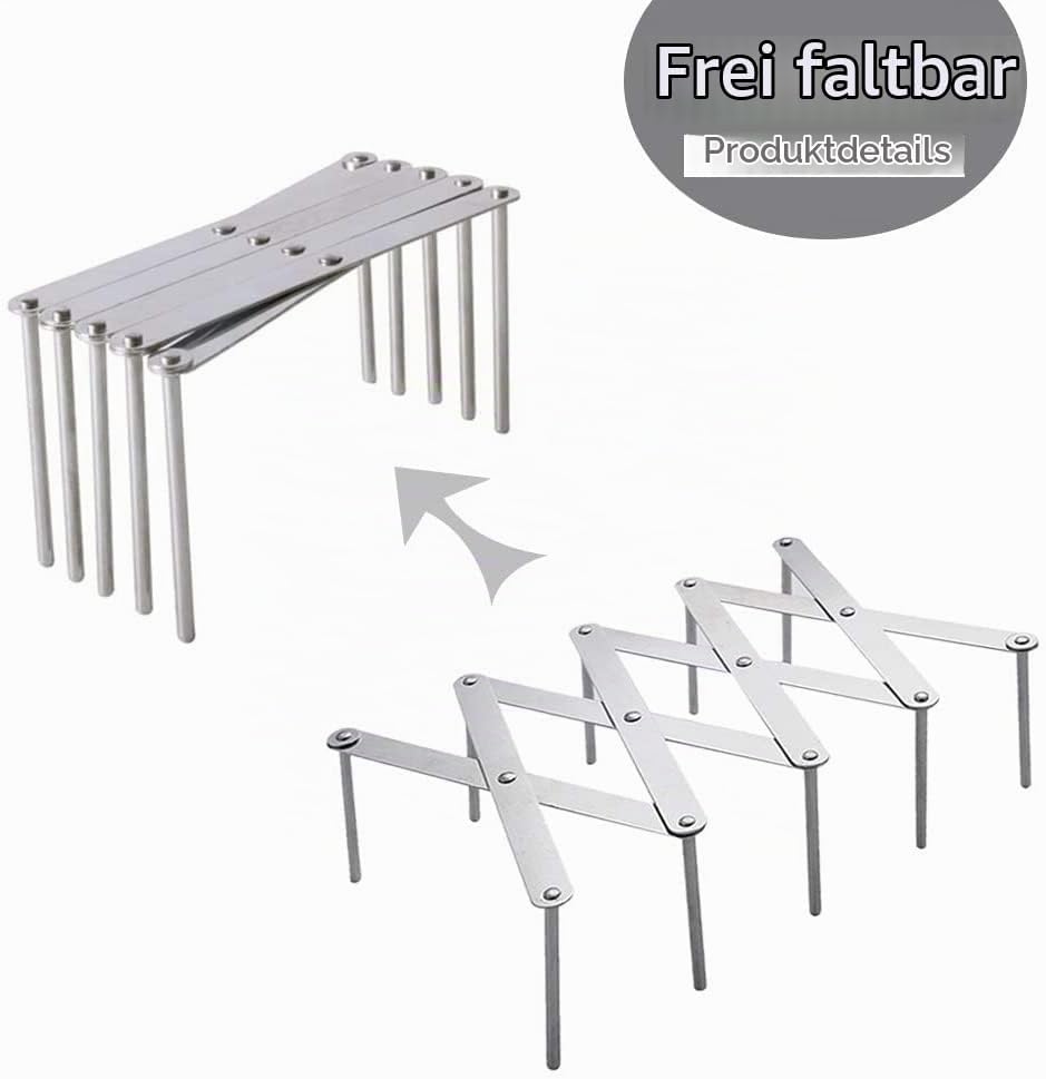 Hjumarayan 2 Stück Verstellbarer Edelstahl Topfdeckelhalter, Spareribs-Halter, Grill Rippchenhalter,
