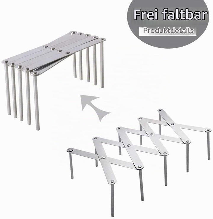 Hjumarayan 2 Stück Verstellbarer Edelstahl Topfdeckelhalter, Spareribs-Halter, Grill Rippchenhalter,