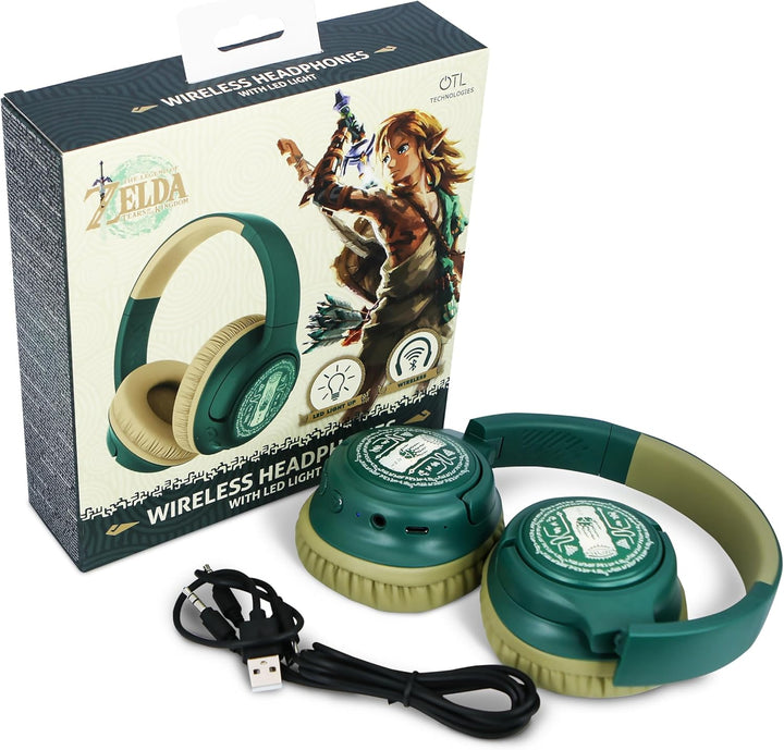 OTL Technologies The Legend of Zelda TEARS of The Kingdom Kabellose faltbare Kopfhörer mit LED-Licht