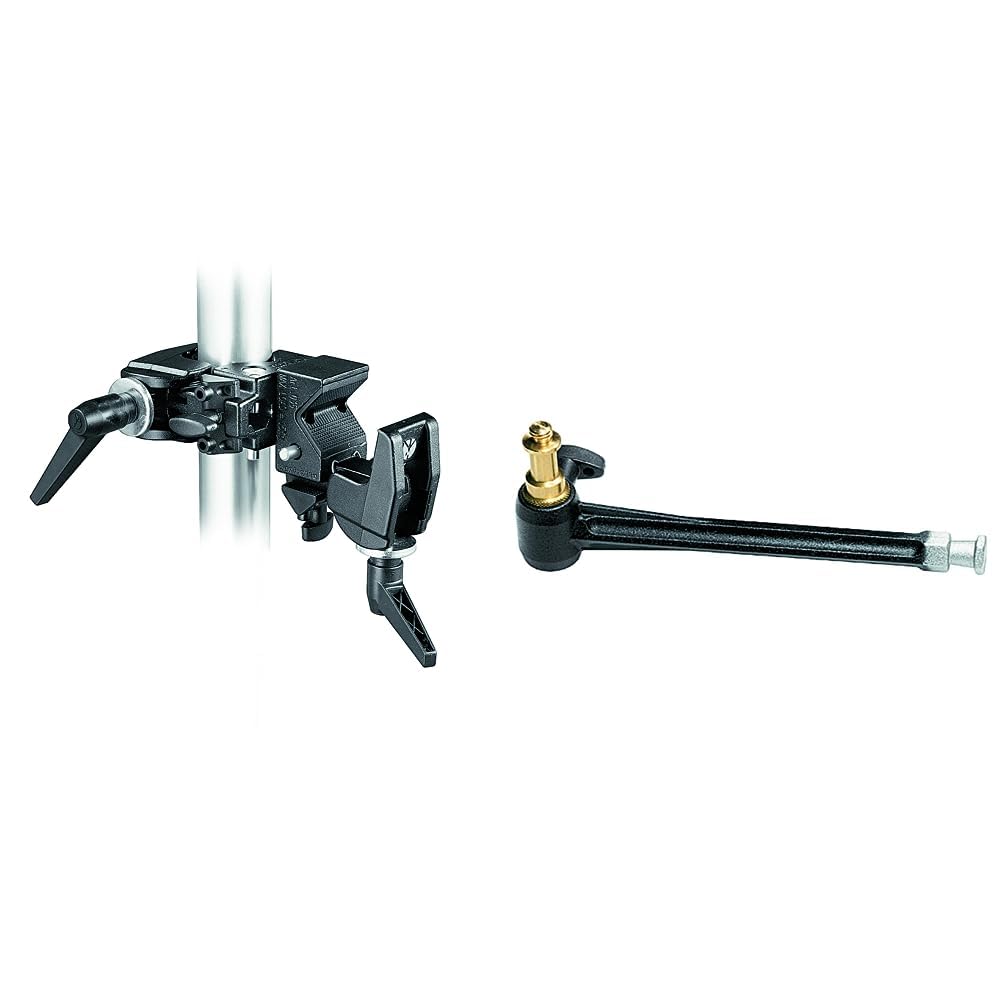 Manfrotto Doppel-Super Clamp 90¢ & Auslegerarm für Superclamp Bundle mit Auslegerarm für Superclamp,