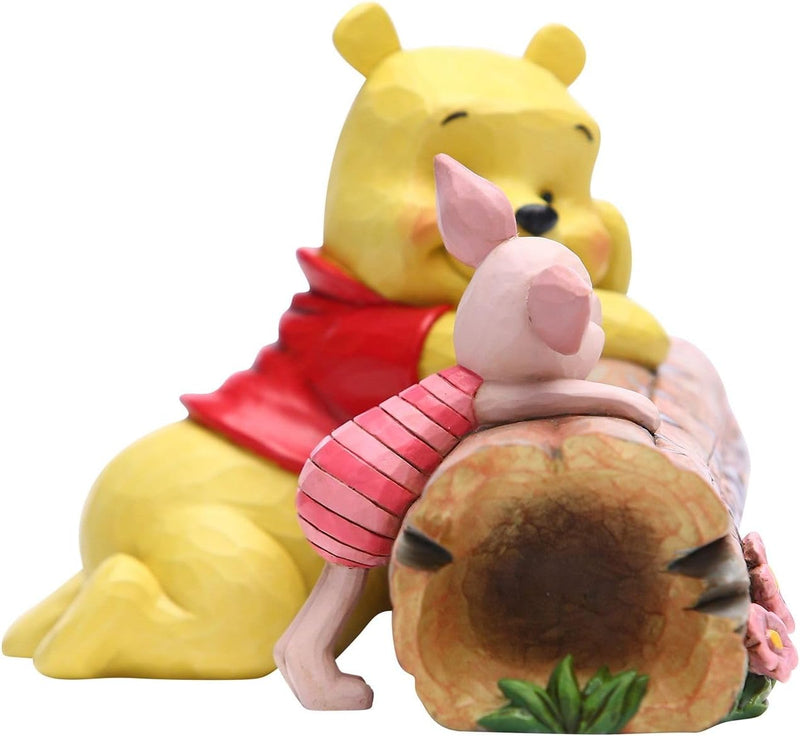 Disney Traditions Pooh and Piglet On A Log Figurine, 6005964, Multi Coloured, One Size One Size Mult