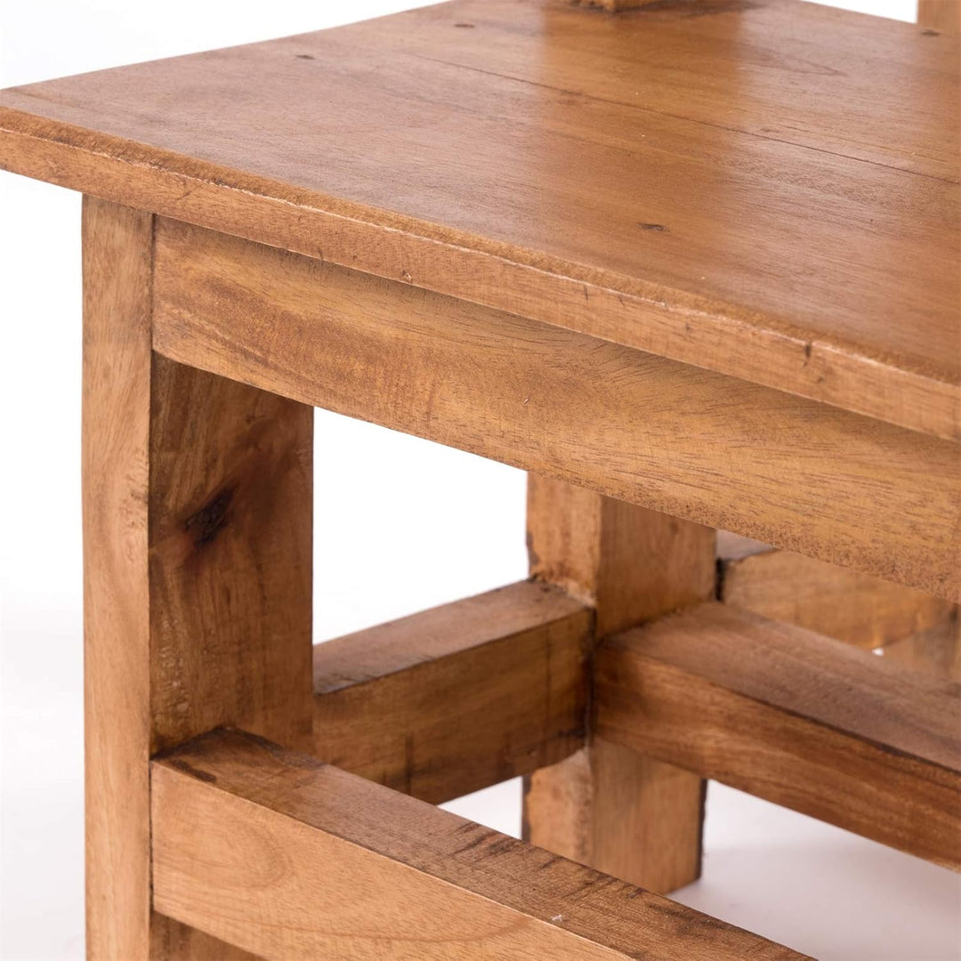 TRITTHOCKER Step | 47 x 37 cm, Recycling Holz, zweistufig | Trittleiter, Haushaltstritt
