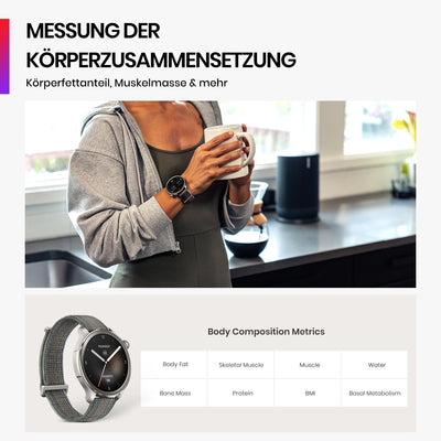 Amazfit Balance Smartwatch, Contactless Zahlung, NFC, KI-Fitnesstrainer, KI-Schlaf- und Gesundheits-