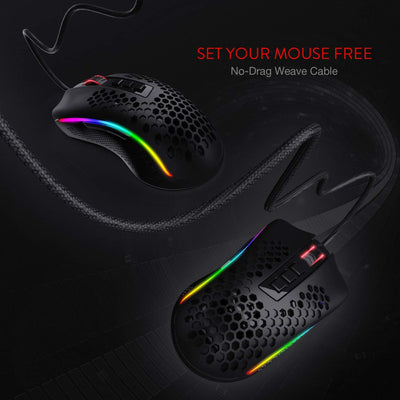 Redragon M808 Storm Leichtgewicht RGB Gaming Maus, 85g Ultraleichte Waben Design - 12.400 DPI Optisc