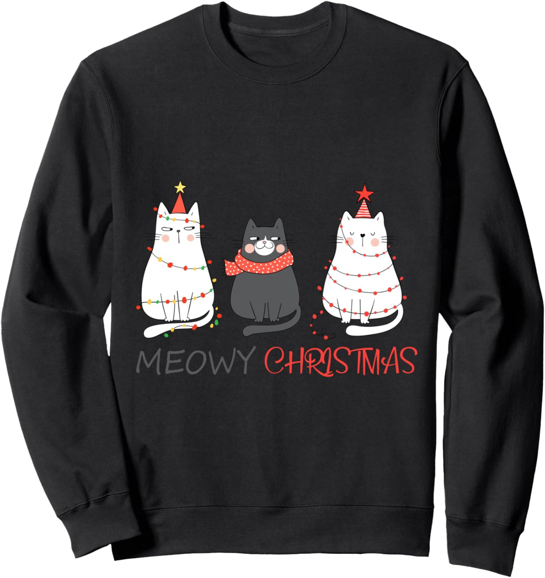 Meowy Christmas lustige Weihnachten Katzen Kostüm Geschenk Sweatshirt