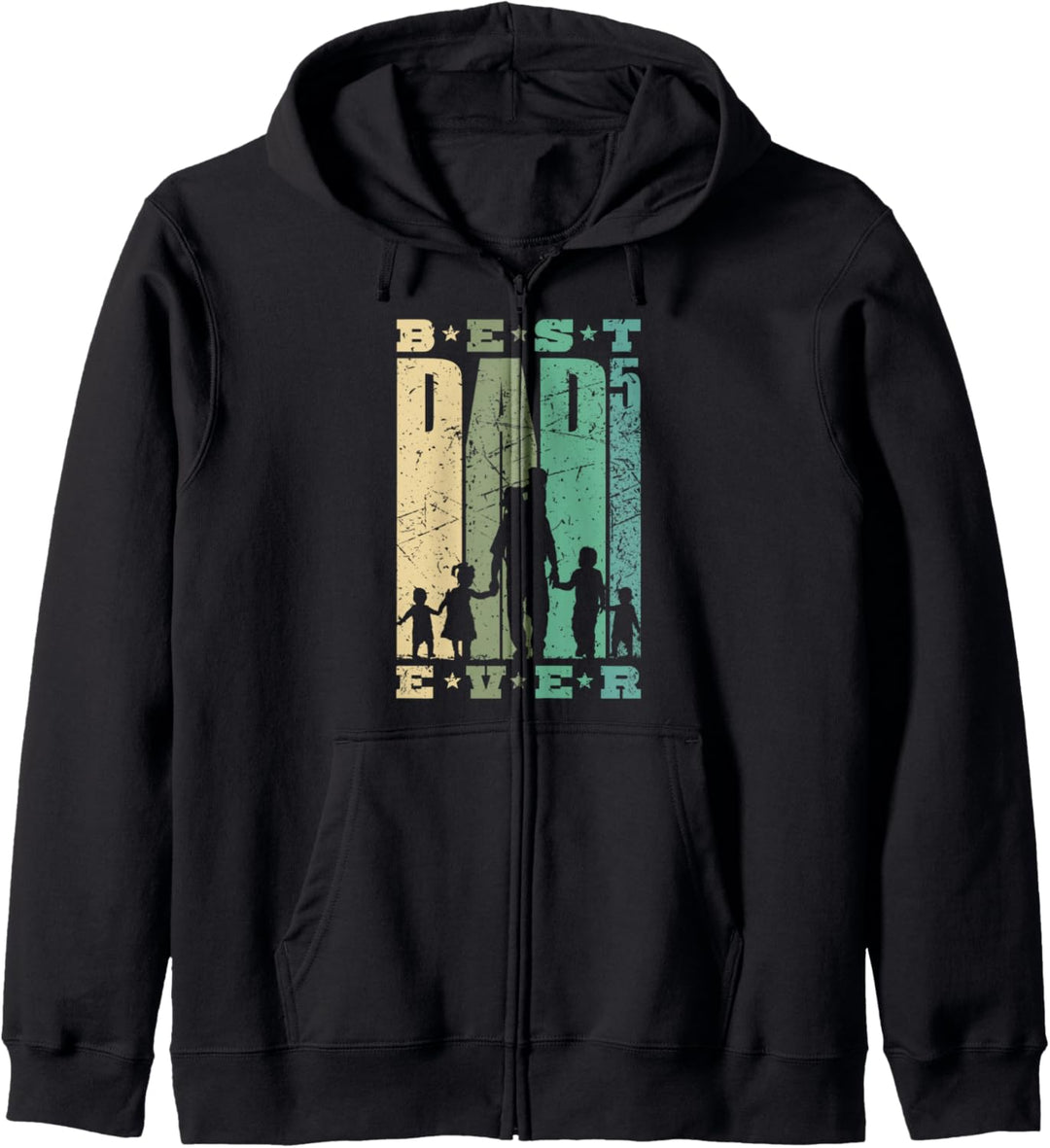 Best Dad Ever Vater mit 5 Kinder fünffacher Papa Vatertag Kapuzenjacke