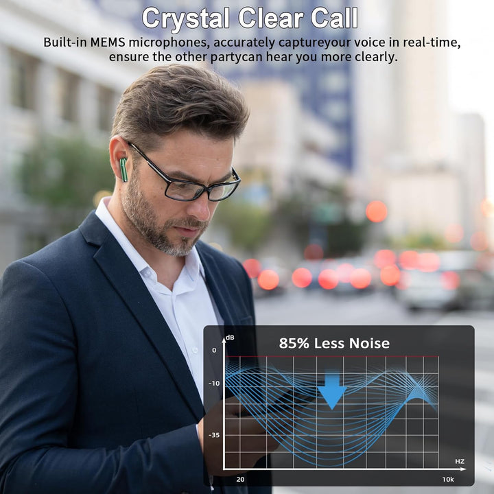 Drsaec Bluetooth 5.4 Kopfhörer, 2025 Neu In Ear Kopfhörer Kabellos Bluetooth 6D Tiefer Bass Kabellos