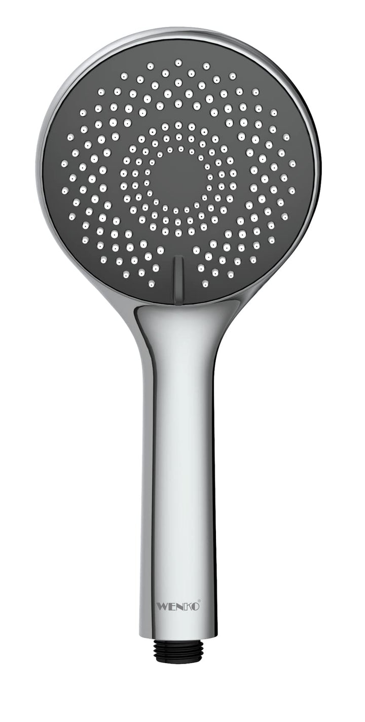 WENKO Wasserspar Duschkopf Watersaving, Handbrause mit Wasserspar-System, 3 Strahlarten, Ø 11 cm, AB