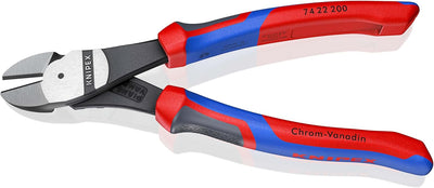 Knipex Kraft-Seitenschneider schwarz atramentiert, mit Mehrkomponenten-Hüllen 200 mm 74 22 200 Komfo