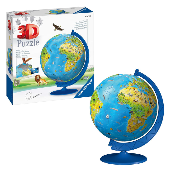 Ravensburger 3D Puzzle 11160 - Puzzle-Ball Kinderglobus in deutscher Sprache - 180 Teile - Puzzle-Ba