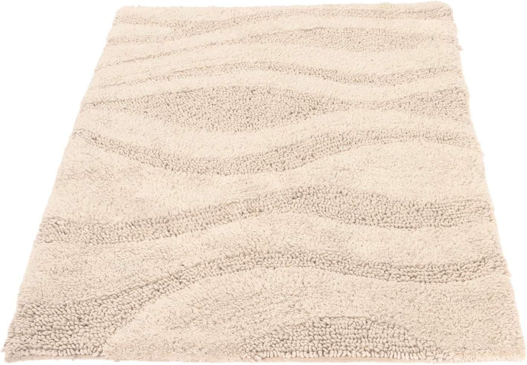 RugVista Badematte Breeze, 80 x 50 cm, Rechteckig, Mittelflor, Anti-Rutsch, Moderner Badteppich, Mas
