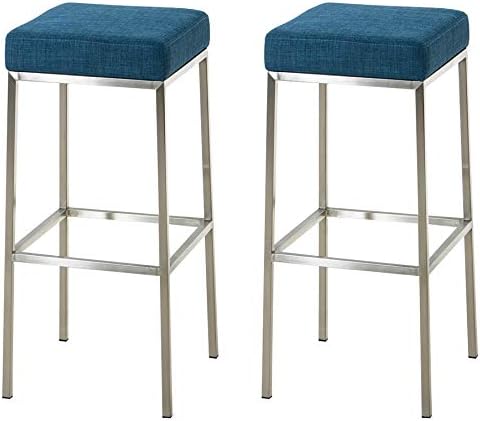 CLP 2er Set Barhocker Montreal I Tresenstühle Mit Gepolsterten Stoffsitzen I Barstühle Mit Fussablag